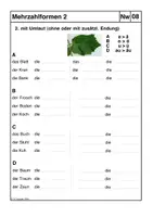 Vorschau - Arbeitsblätter - Mehrzahlformen 1-4 - Seite 2