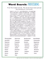 Vorschau - Poster - Jobs & Professions – English Word Search Worksheet for Kids - Deckblatt