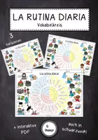 Vorschau - Arbeitsblätter - La rutina diaria - Vokabelkreis AB + interaktive PDF (Tagesablauf) - Deckblatt