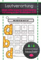 Vorschau - Arbeitsblätter - Lautverortung A B D / differenzierte Arbeitsblätter mit Lösungen - Deckblatt
