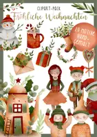 Vorschau - selbst erstellte Cliparts/Grafiken - Clipart-Pack Weihnachten // Aquarell - handgemalt - Deckblatt