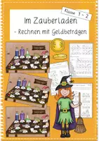 Vorschau - Arbeitsblätter - Geld: Einkaufen im Zauberladen (Mathe Grundschule Klasse 1-2) - Deckblatt