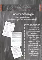 Vorschau - Arbeitsblätter - Buchvorstellungen für schwache Lerner, Vorlesewettbewerb- Vorbereitung! - Deckblatt