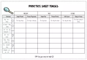 Vorschau - Arbeitsblätter - Practice Sheet: Tenses (zweifach differenziert) - Seite 3