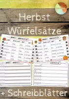 Vorschau - Arbeitsblätter - Würfelsätze - Herbst - Deckblatt