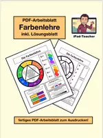 Vorschau - Stundenentwürfe - KUNST: Farbenlehre Arbeitsblatt (PDF) - Deckblatt