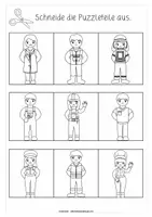 Vorschau - Mal- und Bastelvorlagen - Lausch-Puzzle | Berufe | zweifach differenziert - Seite 1