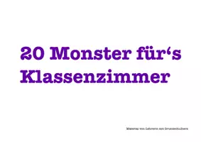 Vorschau - Bildkarten - 20 Monster für’s Klassenzimmer und den Unterricht - Seite 1