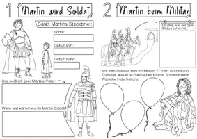Vorschau - Unterrichtsreihen - Forscherheft Sankt Martin - Aufgaben zum Nacherzählen der Mantelteilung - Seite 3