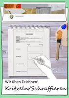 Vorschau - Arbeitsblätter - Wir üben Zeichnen: Kritzeln/Schraffieren - Deckblatt