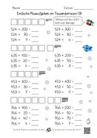 Vorschau - Arbeitsblätter - Einfache Plusaufgaben im Tausenderraum (5 AB mit Lernvideolink) - Deckblatt