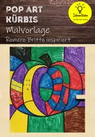 Vorschau - Mal- und Bastelvorlagen - Kürbis Malvorlage - Pop Art. Einfache Kunstidee - Deckblatt