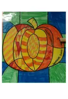 Vorschau - Mal- und Bastelvorlagen - Kürbis Malvorlage - Pop Art. Einfache Kunstidee - Seite 2