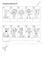 Vorschau - Arbeitsblätter - Streifenpuzzle: Lustige Monster - Seite 3