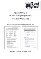 Vorschau - Arbeitsblätter - Konjunktiv II - Irreale Wünsche - Arbeitsblatt - Deckblatt