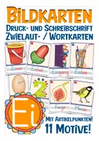 Vorschau - Stationenlernen - Bildkarten Zwielaut Ei - Deckblatt