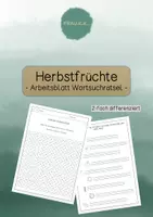 Vorschau - Arbeitsblätter - Arbeitsblatt Wortsuchrätsel Herbstfrüchte (DaZ) - Deckblatt