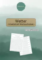 Vorschau - Arbeitsblätter - Arbeitsblatt Wortsuchrätsel Wetter (DaZ/Sachunterricht) - Deckblatt
