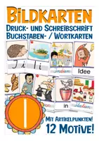 Vorschau - Stationenlernen - Deutsch Klasse 1 Buchstabe I - Bildkarten Einführung Druckschrift Schreibschrift - Deckblatt