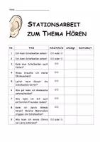 Vorschau - Stationenlernen - Stationenplan zum Thema "Unsere Sinne - der Hörsinn" - Seite 1