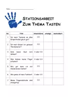 Vorschau - Stationenlernen - Stationenplan zum Thema "Unsere Sinne - der Tastsinn" - Seite 1