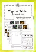 Vorschau - Arbeitsblätter - Vögel im Winter beobachten: Vögel am Futterhaus bestimmen (Leporello, Heft) - Deckblatt