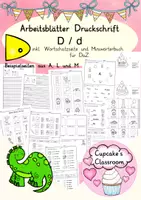 Vorschau - Arbeitsblätter - Arbeitsblätter Buchstabe D Druckschrift, Buchstabeneinführung, DaZ, Deutsch - Deckblatt