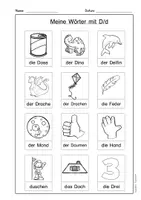 Vorschau - Arbeitsblätter - Arbeitsblätter Buchstabe D Druckschrift, Buchstabeneinführung, DaZ, Deutsch - Seite 1