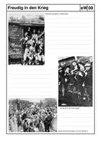 Vorschau - Arbeitsblätter - 1. Weltkrieg: Freude und Realität - Deckblatt