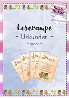 Vorschau - Poster - Urkunden für den Lesepass und die Leseraupe peach - Deckblatt