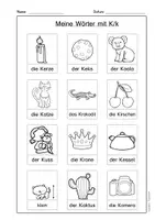Vorschau - Arbeitsblätter - Arbeitsblätter Buchstabe K Druckschrift, Buchstabeneinführung, DaZ, Deutsch - Seite 1