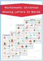 Vorschau - Arbeitsblätter - Missing letters in the word with Christmas / Weihnachten / New Year topics with clipart - Deckblatt