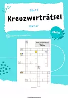 Vorschau - Arbeitsblätter - Kreuzworträtsel Wetter - Deckblatt