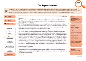 Vorschau - Arbeitsblätter - Methodenbox Deutsch Tagebucheintrag - Deckblatt