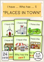 Vorschau - Spiele - I have... Who has...? PLACES IN TOWN - Deckblatt