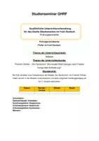 Vorschau - Stundenentwürfe - Stundenentwurf Friedrich Schiller - Der Handschuh - Deckblatt