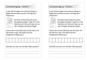 Vorschau - Arbeitsblätter - Detektiv Lesespaziergang QR - Seite 1
