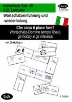 Vorschau - Spiele - Hobby-Domino Wortschatzeinführung Italienisch tempo libero e hobby - Deckblatt