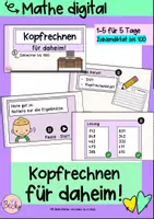 Vorschau - Videos - Kopfrechnen digital 1-5 (Zahlendiktat bis 1000, Erklärvideos) - Deckblatt