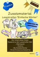 Vorschau - Spiele - Freebie: Zusatzmaterial Lesestreifen "Einfache Wörter" - Deckblatt