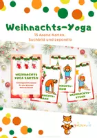 Vorschau - Stundenentwürfe - Yoga Karten ,Weihnachten' - Mini-Yoga-Faltbuch & Suchbild - Deckblatt