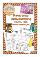 Vorschau - Arbeitsblätter - Plakat Buchvorstellung - Rahmen, Tipps, Bewertungsbogen - Deckblatt