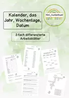 Vorschau - Arbeitsblätter - AB Kalender, Jahr, Woche, Tagesablauf - Deckblatt