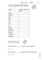 Vorschau - Arbeitsblätter - AB Kalender, Jahr, Woche, Tagesablauf - Seite 1