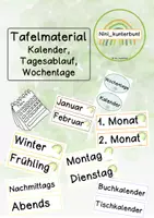 Vorschau - Poster - Tafelmaterial Kalender, Jahr, Wochentage, Tagesablauf - Deckblatt