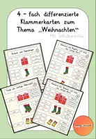 Vorschau - Spiele - 4-fach differenzierte Klammerkarten Weihnachten - Deckblatt