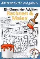 Vorschau - Arbeitsblätter - Rechnen und Malen - Einführung Addition Zahlenraum 10 & 20 - Deckblatt