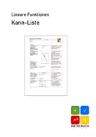 Vorschau - Arbeitsblätter - Kann-Liste/Checkliste Lineare Funktionen - Deckblatt