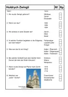 Vorschau - Test - Test: Huldrych Zwingli (mit Lösung) - Deckblatt