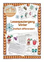 Vorschau - Arbeitsblätter - Lesespaziergang Winter - dreifach differenziert - Deckblatt